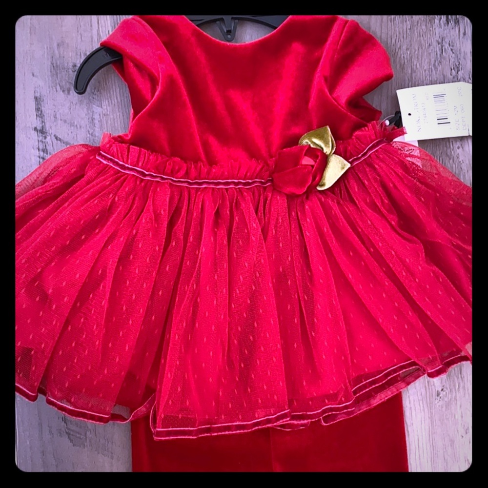 Infant Red Dress with Pants